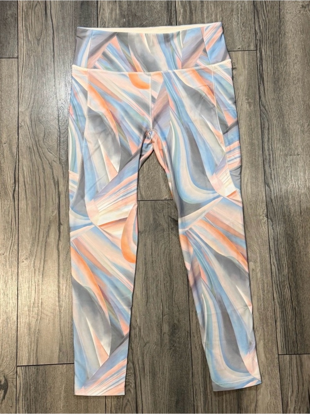 CALIA Women’s Medium High Rise Printed Leggings Pastel Abstract